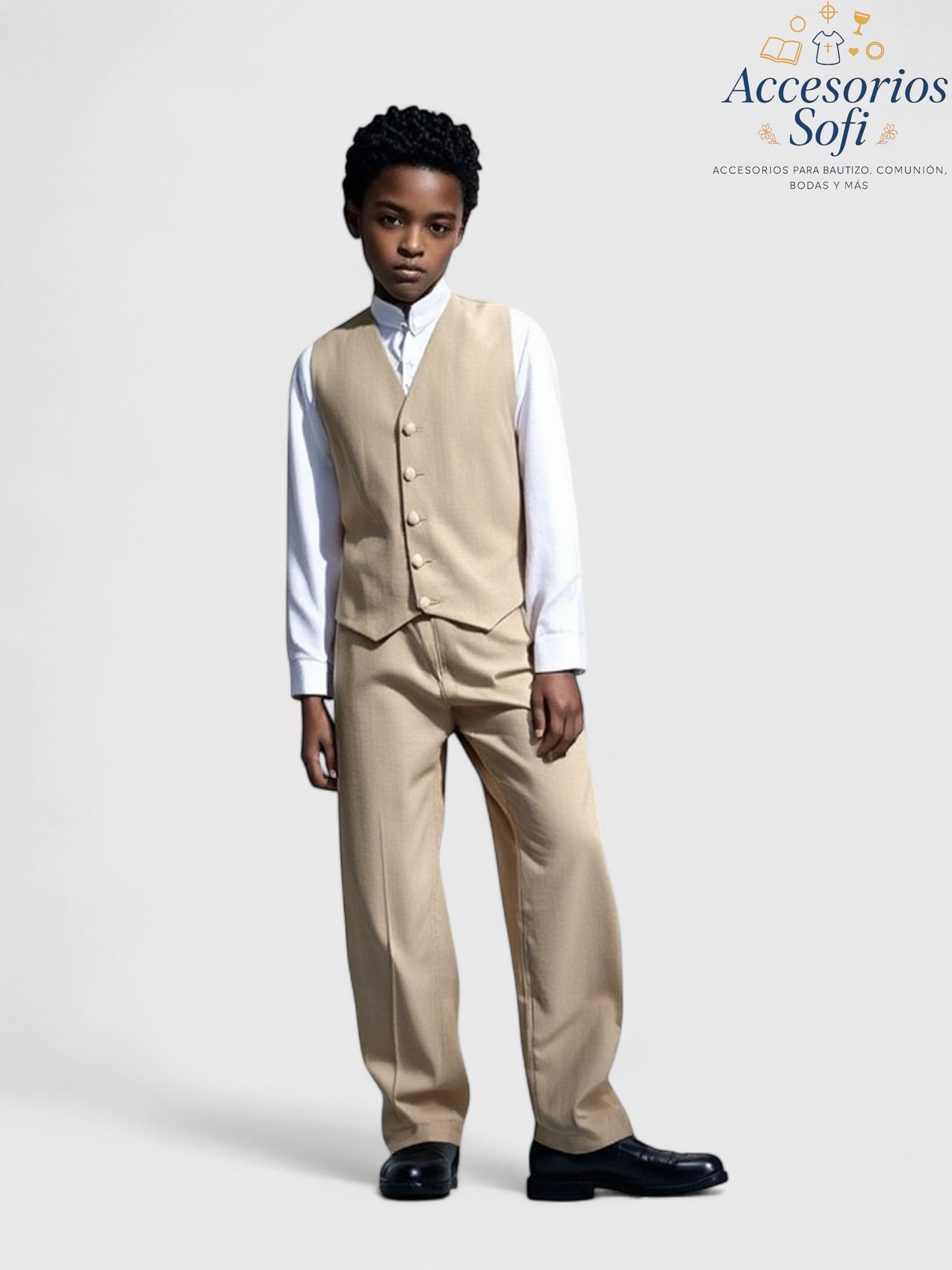 Coordinado de Lino para Niño – Color Arena