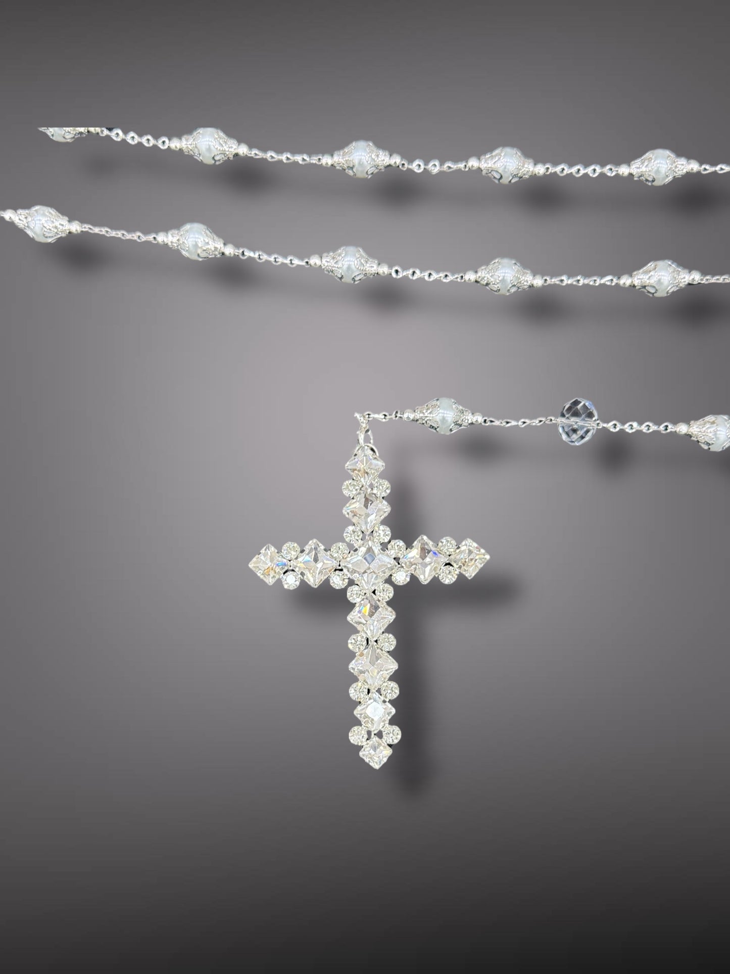 Lazo para boda con cristal y perlas