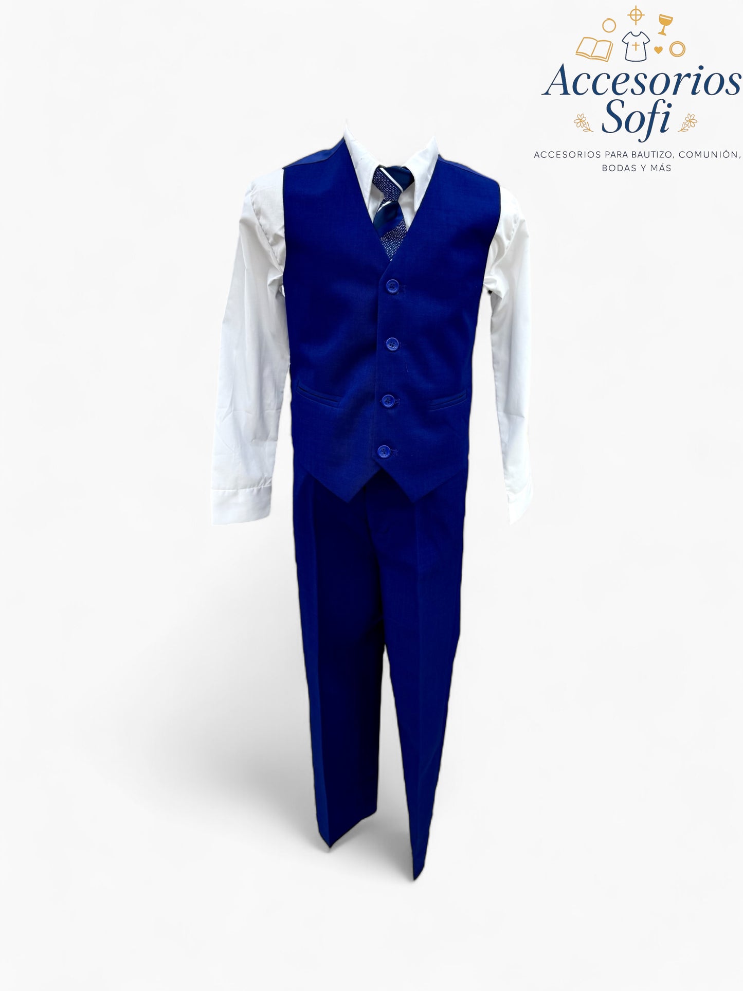 Traje Azul Rey para Niño – 5 Piezas Elegantes