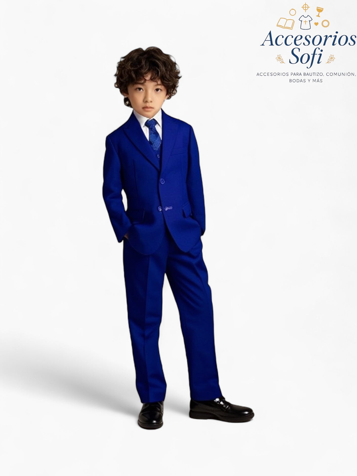 Traje Azul Rey para Niño – 5 Piezas Elegantes