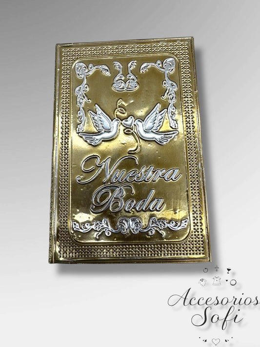 Biblia de boda chica de repujado modelo nuestra boda