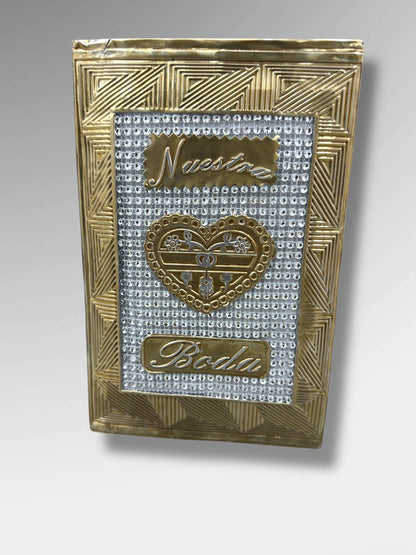Biblia de boda de repujado y estuche de madera