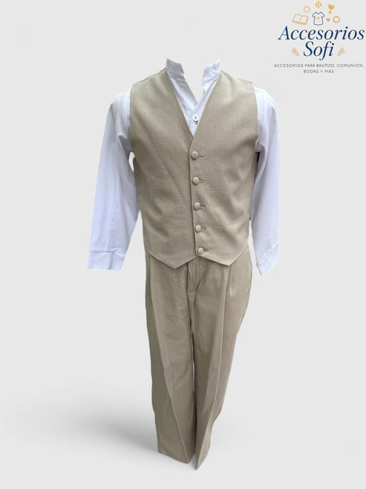 Coordinado de Lino para Niño – Color Arena