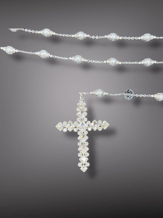 Lazo para boda con cristal y perlas