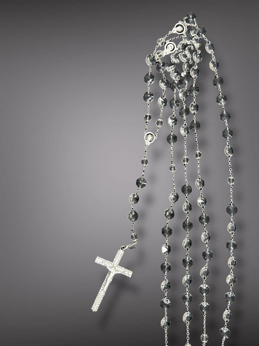 Lazo para boda modelo cristal de bendición en plata