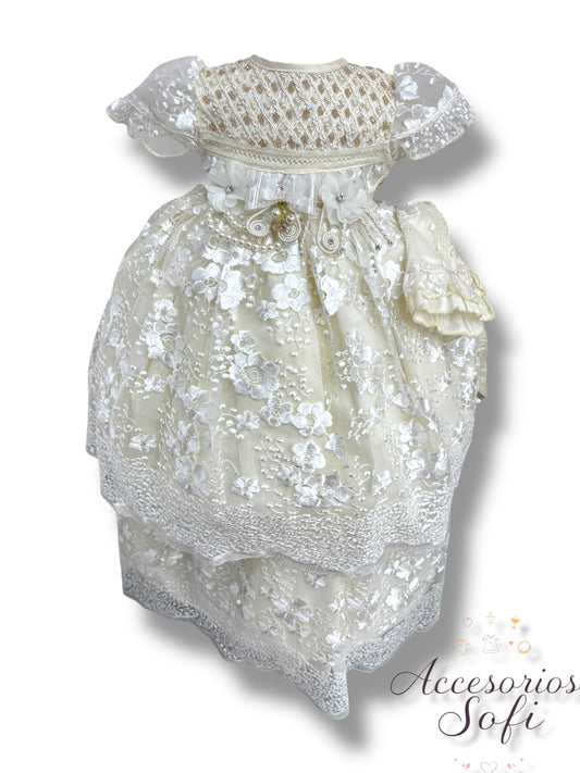 Ropón de Bautizo para Niña "Lluvia de Encanto"