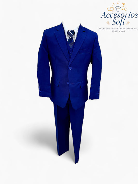 Traje Azul Rey para Niño – 5 Piezas Elegantes