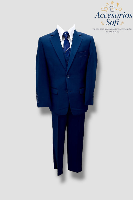 Traje Formal Infantil Color Petróleo – 5 Piezas